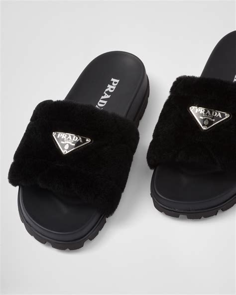 prada fluffy slides